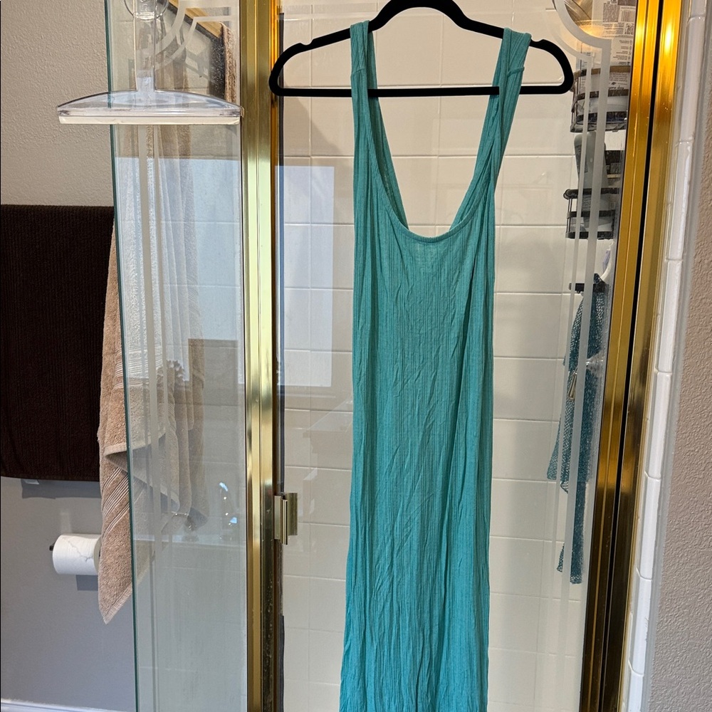 Teal Sleeveless Maxi Dress